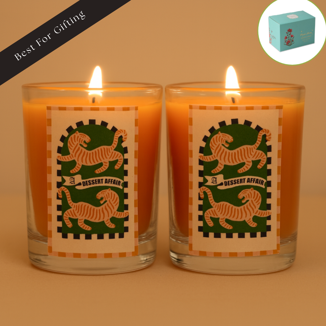 Pack of 2 Scented Glass Candles - Dessert Affair