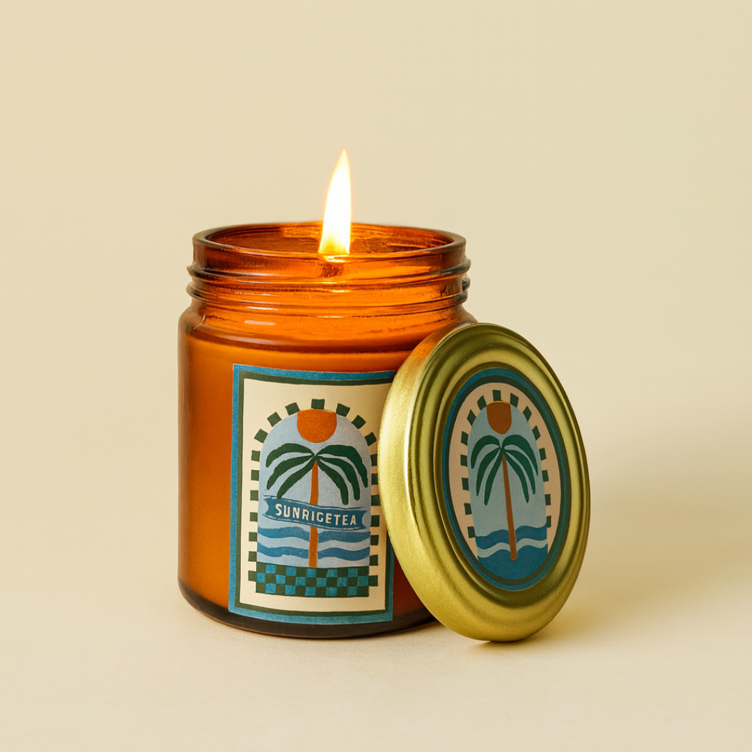 Festive Tales Scented Candle Jar - Sunrise Tea