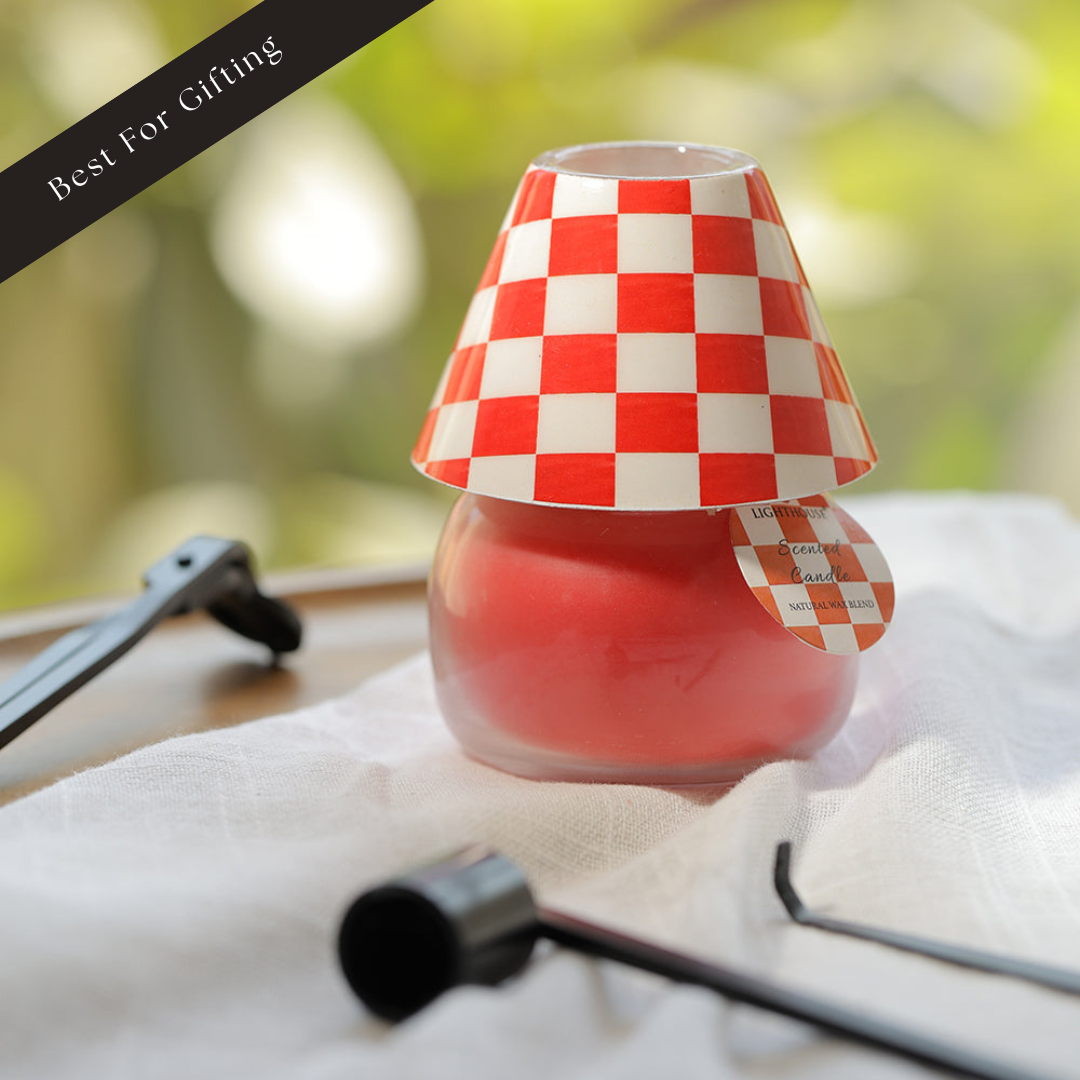 Checkered Charm Lamp Candle - Rose Water Aroma