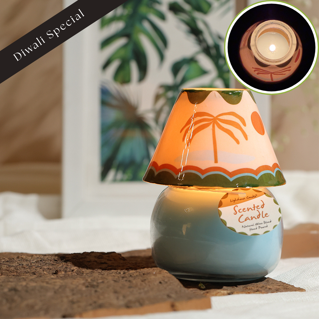 Boho Glass Lamp Scented Candle - Tropical Island