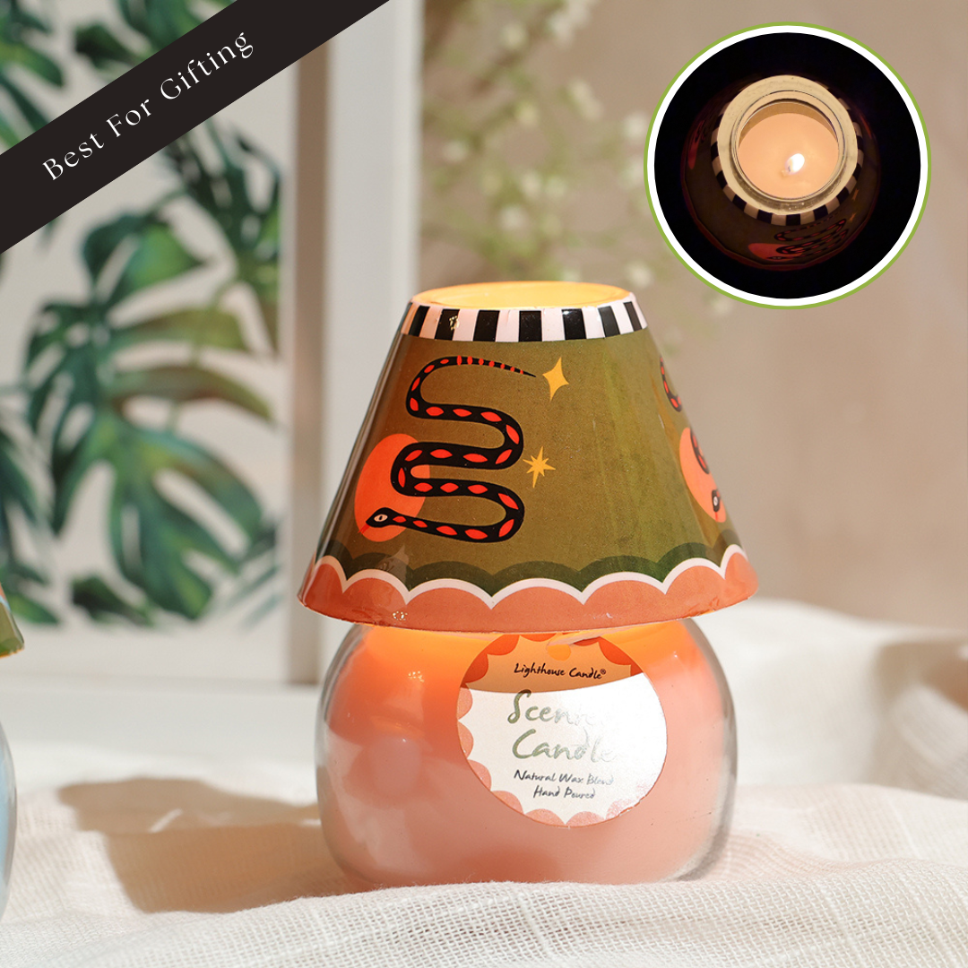 Boho Glass Lamp Scented Candle - Serpent's Glow
