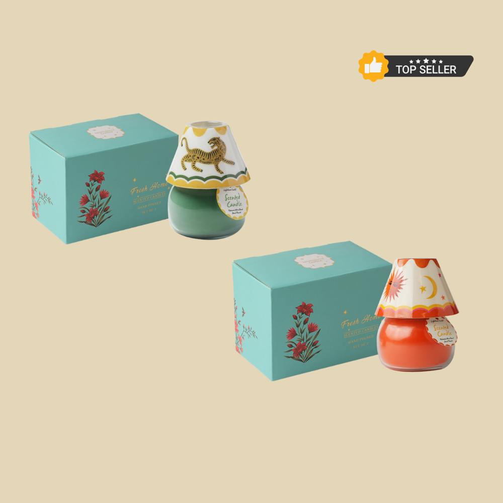 Combo Pack of 2 Boho Lamp Candles - Tiger Trail & Mystic Sun