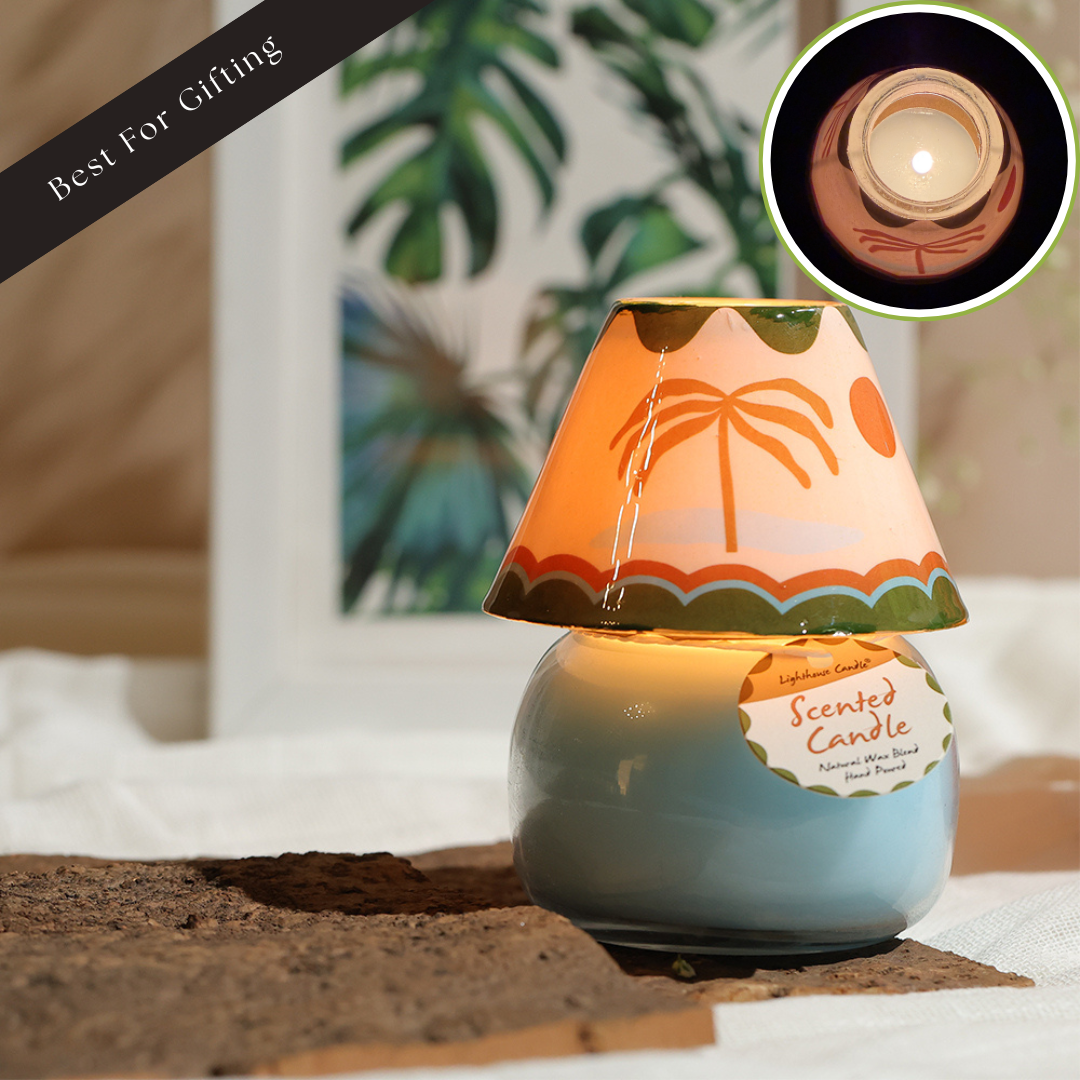 Boho Glass Lamp Scented Candle - Tropical Island