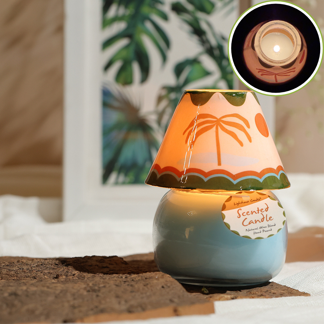 Boho Glass Lamp Scented Candle - Tropical Island
