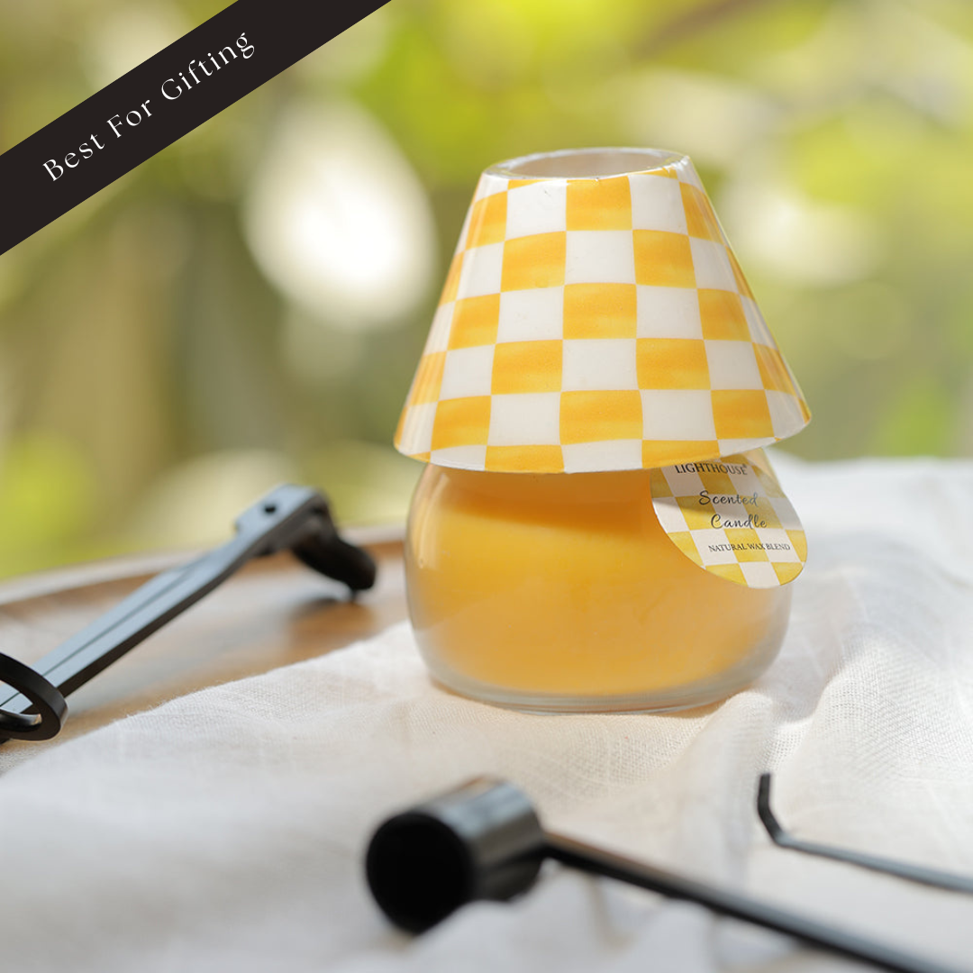 Checkered Charm Lamp Candle - Tropical Mango Aroma