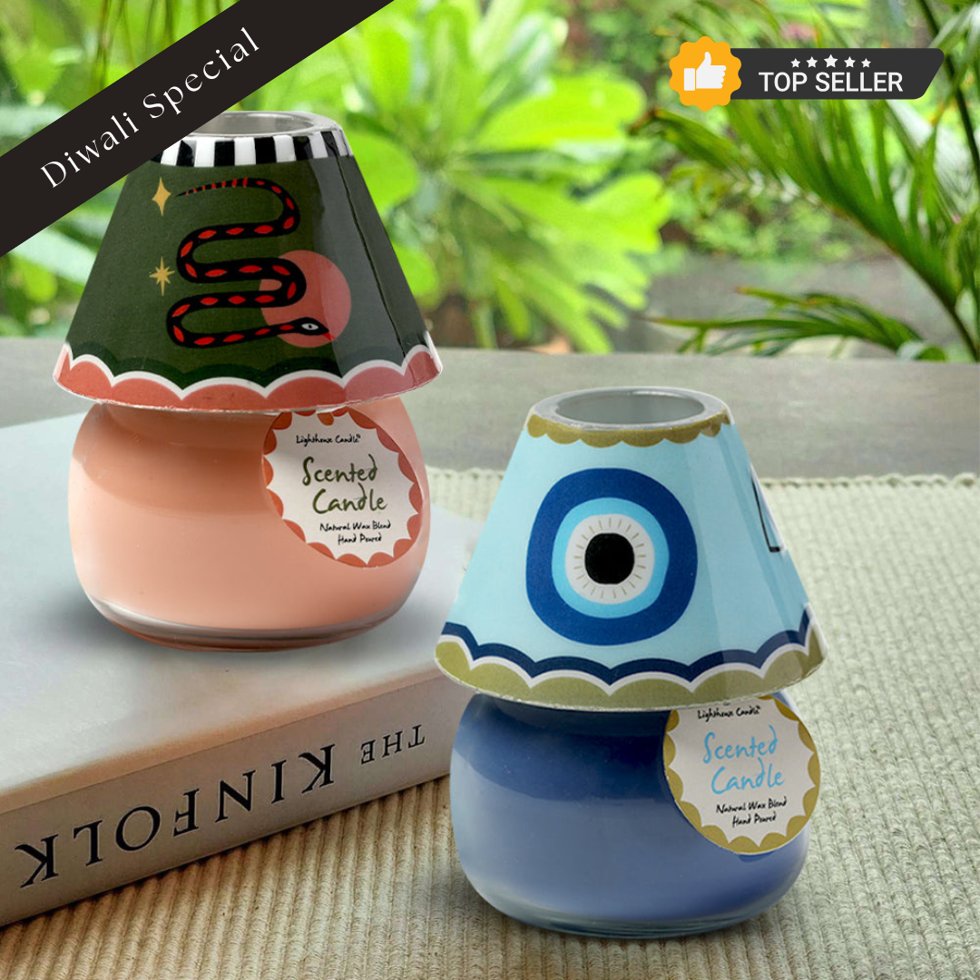 Combo Pack of 2 Boho Lamp Candles - Blue Eye & Serpent's Glow