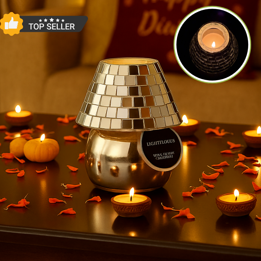Festive Vibes Lamp Scented Candle - Mosaic Silver