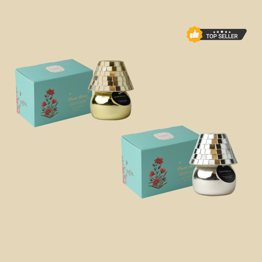 Combo Pack of 2 Lamp Candles - Mosaic Gold & Silver