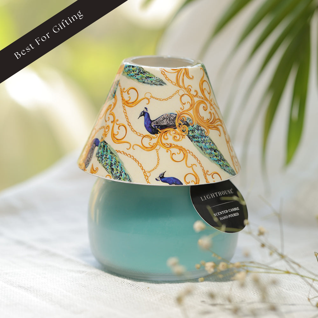 Peacock Lamp Scented Candle - Green Tea Jasmine