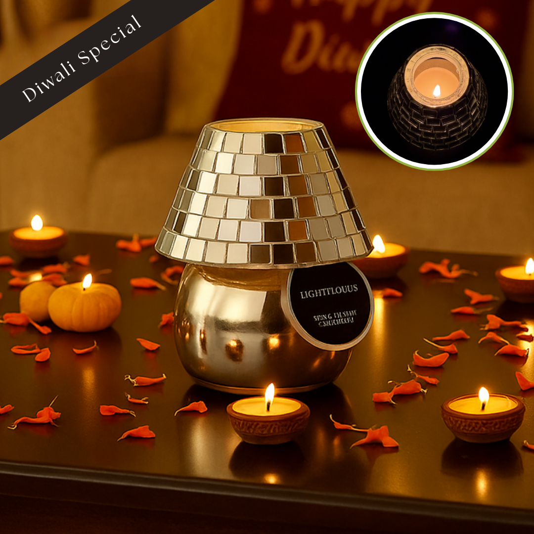 Festive Vibes Lamp Scented Candle - Mosaic Silver