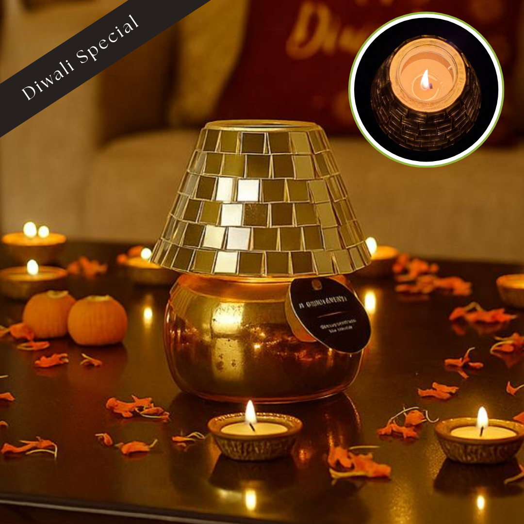Festive Vibes Lamp Scented Candle - Mosaic Gold