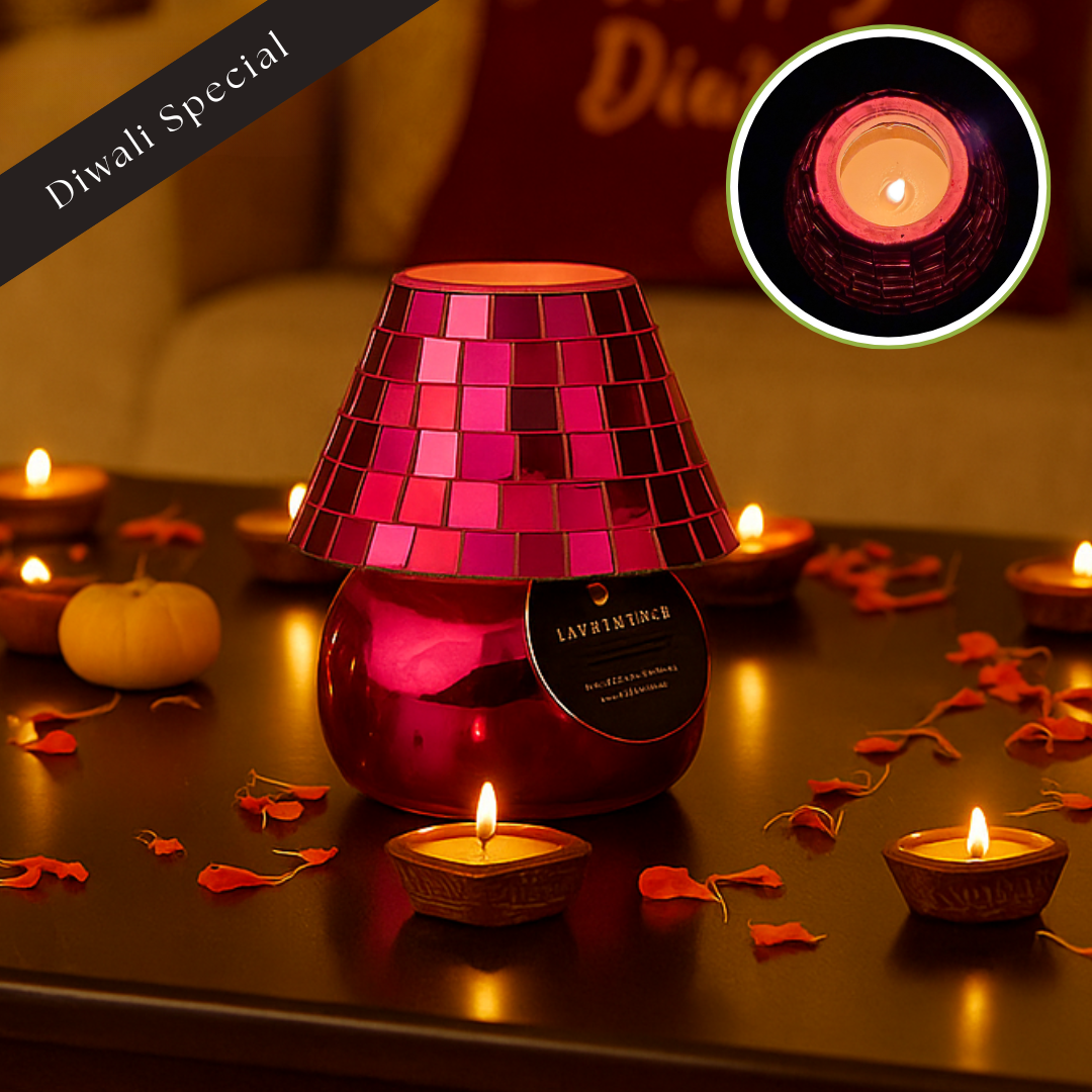 Festive Vibes Lamp Scented Candle - Mosaic Pink
