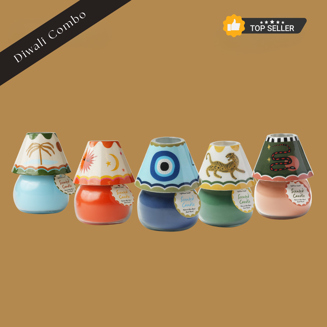 Celebration Pack of 5 Boho Lamp Candles