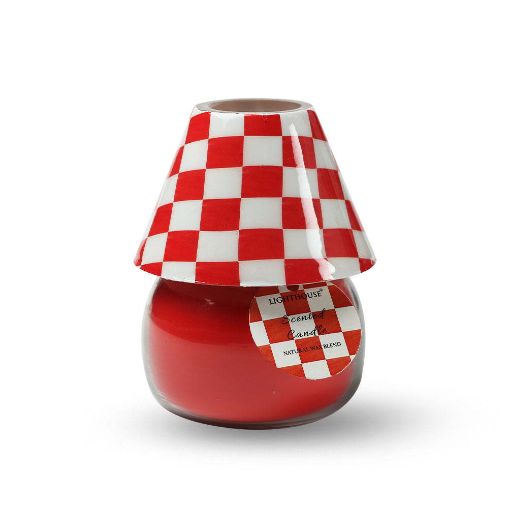 Checkered Red Lamp Candle - Final Clearance