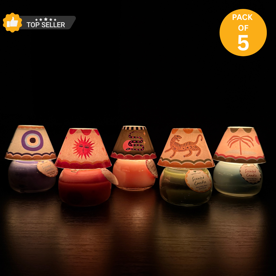 Celebration Pack of 5 Boho Lamp Scented Candles