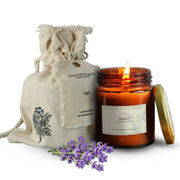 Scented Candle Online India All orders dispatch within 48 hours. 15-Days Easy Returns. Happiness Guaranteed. Candles Aromatherapy Scented Candle Jar with Wooden Wick and Bag - French Lavender Candle for Decoration