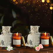 Scented Candle Online India All orders dispatch within 48 hours. 15-Days Easy Returns. Happiness Guaranteed. Candles Pack of 2 Natural Wax Jar Candles with Wooden Wicks (<b>Romance + Indulge</b>) Candle for Decoration