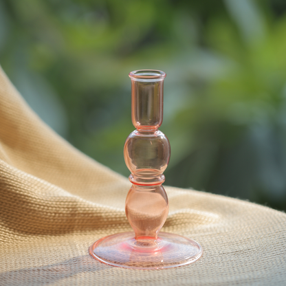 Scented Candle Online India Lighthouse Candle Candle Holders Blume Glass Taper Candle Holder - Pink Candle for Decoration