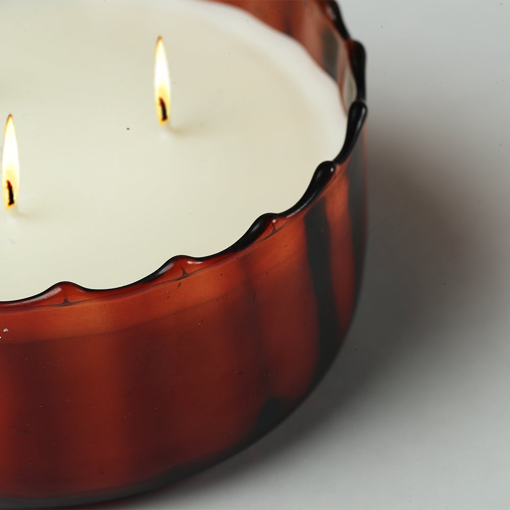 Scented Candle Online India Lighthouse Candle Scented Candle Flora Jar Scented Candle - Mahogany Teakwood Aroma Candle for Decoration