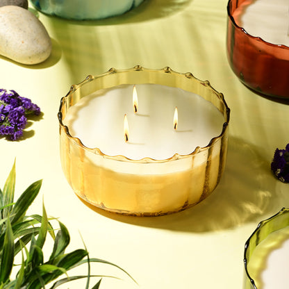 Scented Candle Online India Lighthouse Candle Scented Candle Flora Jar Scented Candle - Vanilla Caramel Aroma Candle for Decoration