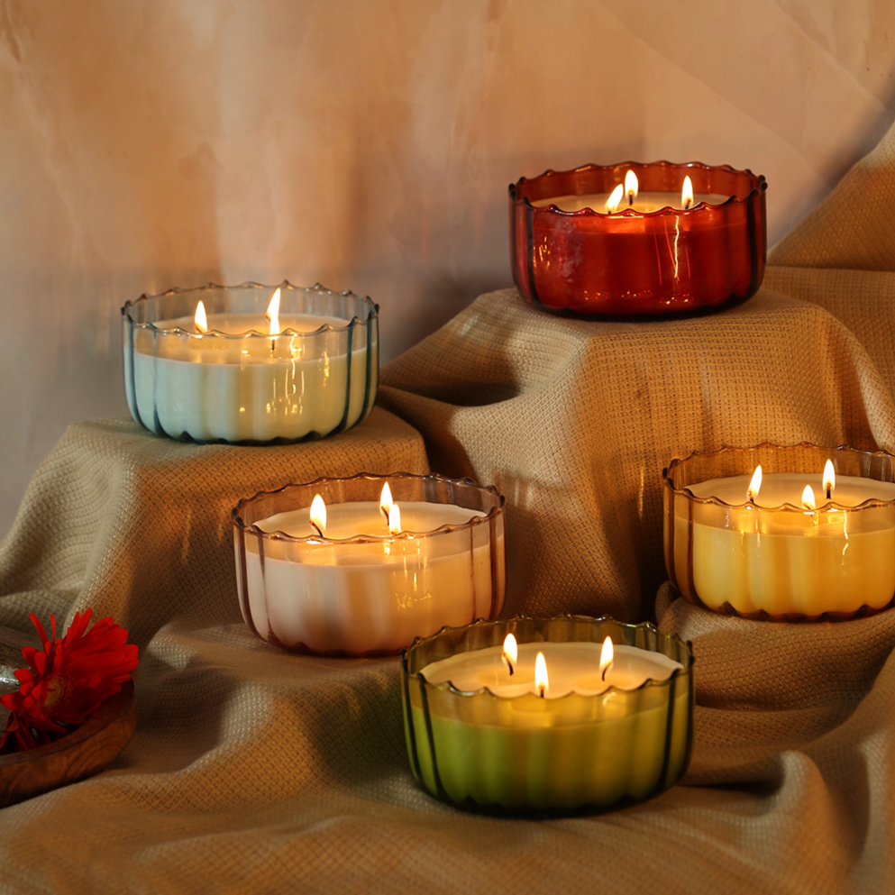 Lush Glass Scented Candle - Vanilla Caramel Aroma