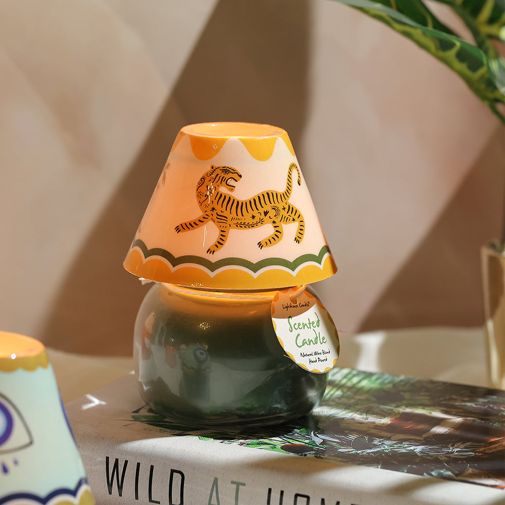 Scented Candle Online India Lighthouse Candle Scented Candle Scented Candle Lamps - Pack of 2 (Tiger Trail & Mystic Sun) Candle for Decoration