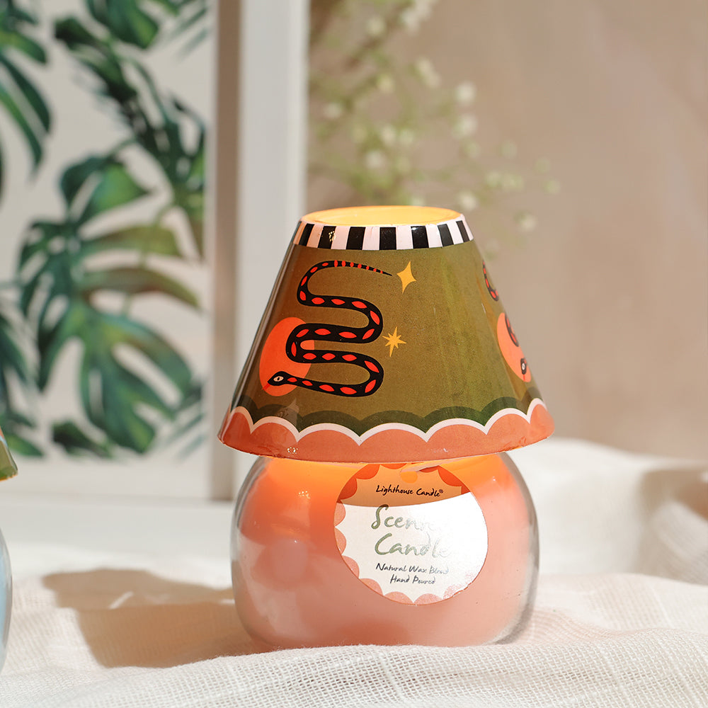 Scented Candle Online India Lighthouse Candle Scented Candle Scented Candle Lamps - Pack of 2 (Tropical Island & Serpent's Glow) Candle for Decoration