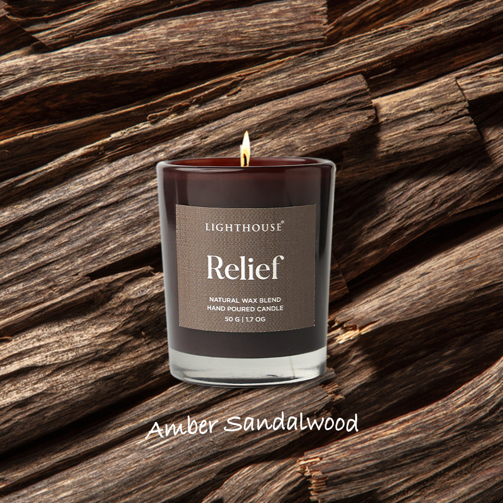 Scented Candle Online India Lighthouse Candle Scented Candle Wellness Scented Glass Candles Pack of 2 - Relief Candle for Decoration