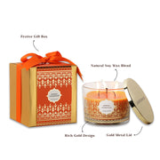 Scented Candle Online India All orders dispatch within 48 hours. 100% Free Returns. Happiness Guaranteed. Candles 3 - Wick Soy Wax Jar Candles with Festive Gift Box - Mimosa Champagne Aroma Candle for Decoration