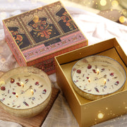 Scented Candle Online India All orders dispatch within 48 hours. 100% Free Returns. Happiness Guaranteed. Candles Royal Glass Bowl Soy Scented Candle with Infused Flowers in Gift Box - Royal Oudh Aroma Candle for Decoration