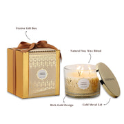 Scented Candle Online India All orders dispatch within 48 hours. 100% Free Returns. Happiness Guaranteed. Festive 3-Wick Soy Wax Jar with Gift Box - Vanilla Caramel Aroma Candle for Decoration