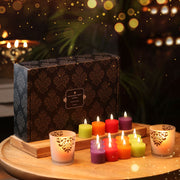 Scented Candle Online India All orders dispatch within 48 hours. 100% Free Returns. Happiness Guaranteed. Festive Gift Box- 2 Luxury Glasses with 16 Scented Candles Candle for Decoration