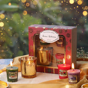 Scented Candle Online India All orders dispatch within 48 hours. 100% Free Returns. Happiness Guaranteed. Gold Glass Holder with 4 Richly Scented Candles - Festive Gift Box Candle for Decoration