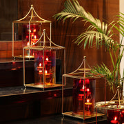 Scented Candle Online India Lighthouse Candle Festive Hurricane Candle Centrepiece with Stand and Tealight Candles Candle for Decoration