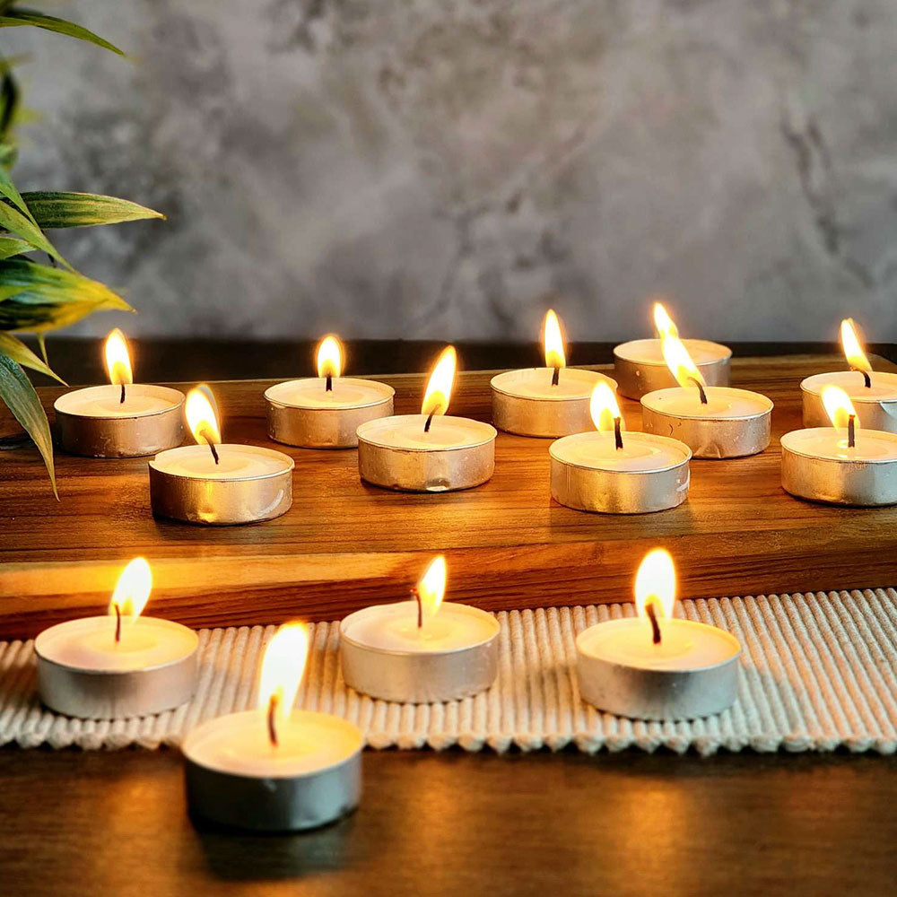 Scented Candle Online India Lighthouse Candle Organic Wax Smoke-Less Unscented Tealight Candles - Pack of 64 Candle for Decoration